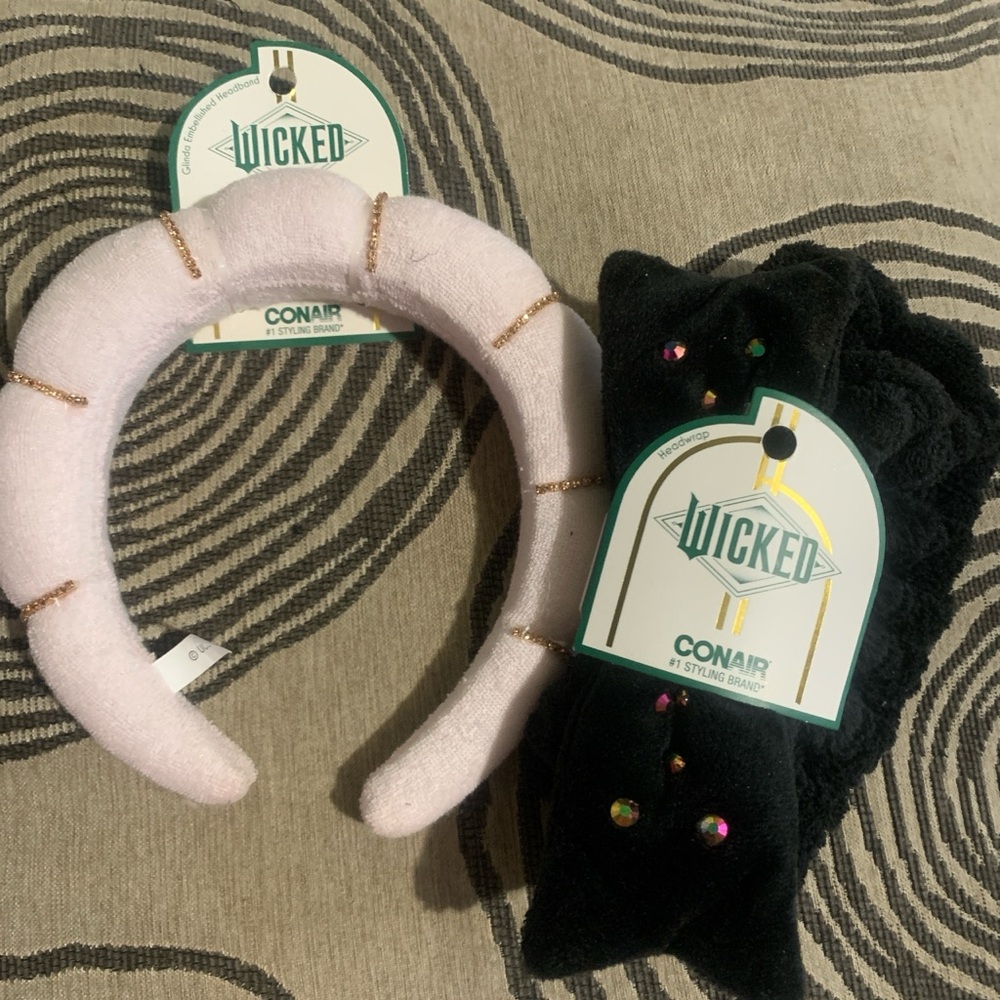 Pink and Black wicked Headband Duo
